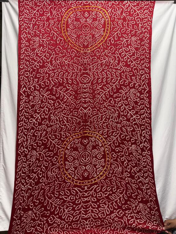 Kala Sanskruti Red & Black Color Pure Gaji Silk Bandhani Saree 6.5M with Blouse Piece Elegant Traditional Wear Saree for Women