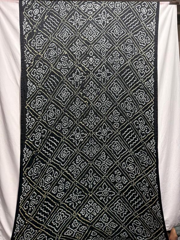 Kala Sanskruti All Over Black Color Pure Gaji Silk Bandhani Saree 6.5M with Blouse Piece Elegant Traditional Wear Saree for Women