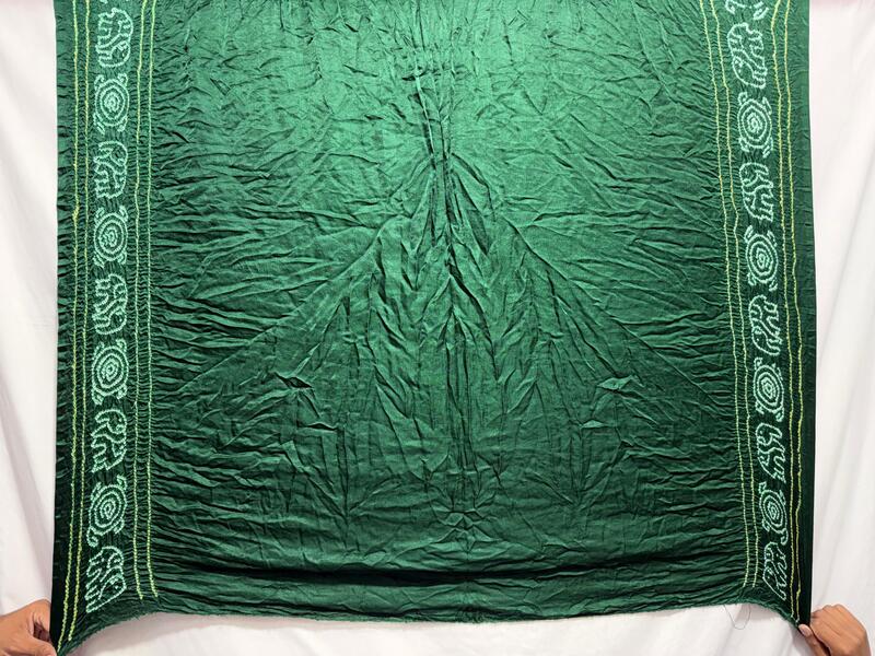 Kala Sanskruti All Over Green Color Pure Gaji Silk Bandhani Saree 6.5M with Blouse Piece Elegant Traditional Wear Saree for Women