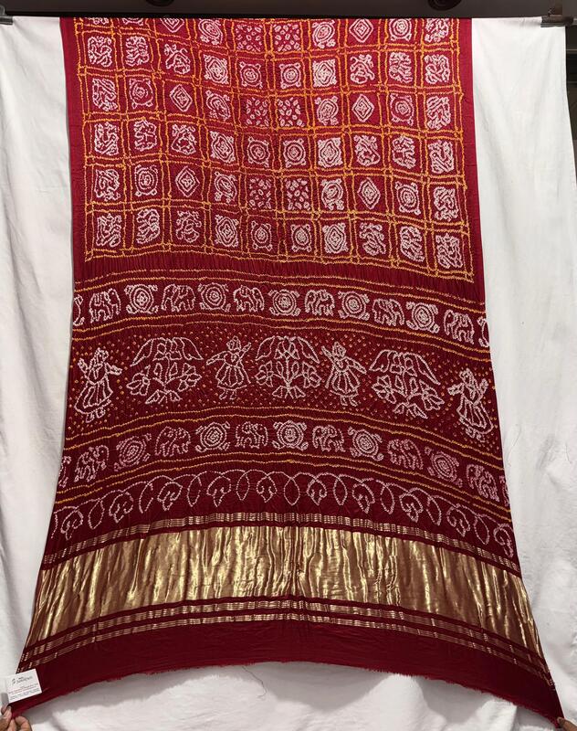 Kala Sanskruti All Over Red Color Pure Gaji Silk Bandhani Saree 6.5M with Blouse Piece Elegant Traditional Wear Saree for Women