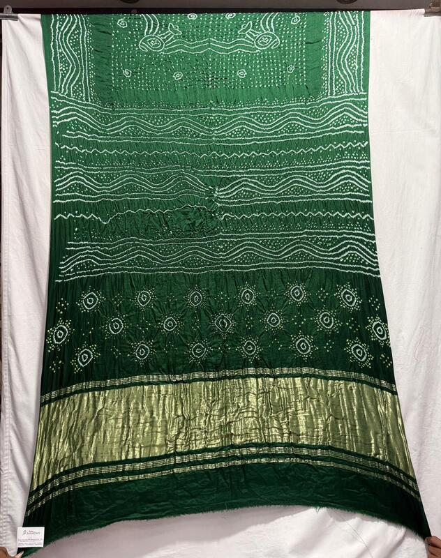 Kala Sanskruti All Over Green Color Pure Gaji Silk Bandhani Saree 6.5M with Blouse Piece Elegant Traditional Wear Saree for Women