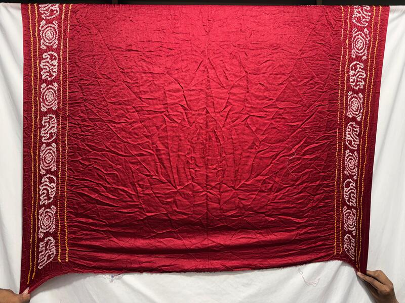 Kala Sanskruti All Over Red Color Pure Gaji Silk Bandhani Saree 6.5M with Blouse Piece Elegant Traditional Wear Saree for Women