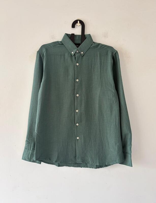 Misty green linen shirt