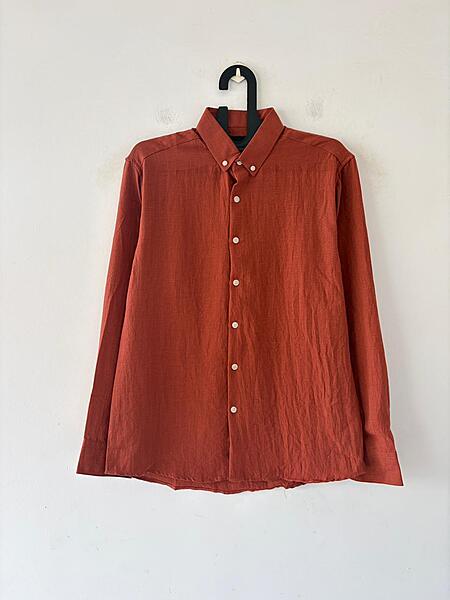 Burnt orange linen shirt