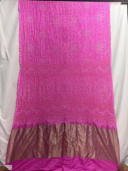 Kala Sanskruti All Over Light Pink Color Pure Silk Bandhani Saree 6.5M with Blouse Piece Elegant Traditional Wear Unique Saree for Women