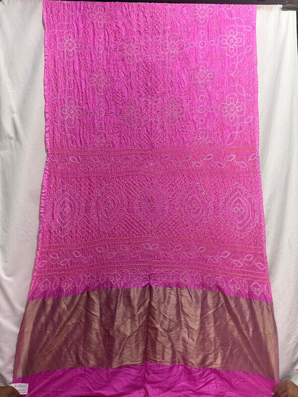 Kala Sanskruti All Over Light Pink Color Pure Silk Bandhani Saree 6.5M with Blouse Piece Elegant Traditional Wear Unique Saree for Women
