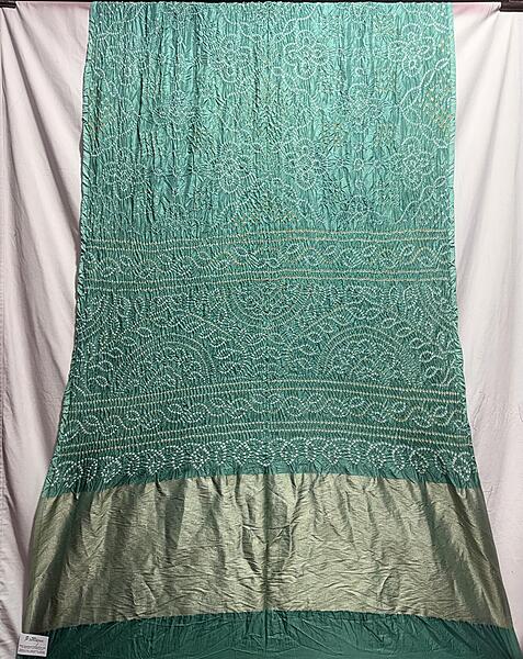 Kala Sanskruti All Over Pista Color Pure Silk Bandhani Saree 6.5M with Blouse Piece Elegant Traditional Wear Unique Saree for Women