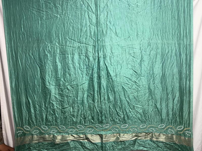 Kala Sanskruti All Over Pista Color Pure Silk Bandhani Saree 6.5M with Blouse Piece Elegant Traditional Wear Unique Saree for Women