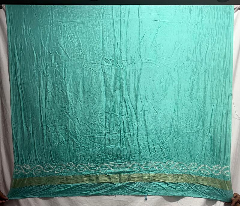 Kala Sanskruti All Over Light Rama Color Pure Silk Bandhani Saree 6.5M with Blouse Piece Elegant Traditional Wear Unique Saree for Women