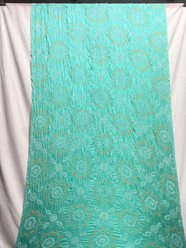 Kala Sanskruti All Over Light Rama Color Pure Silk Bandhani Saree 6.5M with Blouse Piece Elegant Traditional Wear Unique Saree for Women