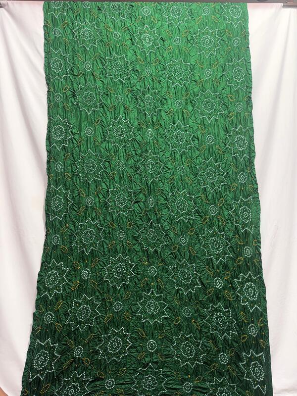 Kala Sanskruti All Over Green Color Pure Silk Bandhani Saree 6.5M with Blouse Piece Elegant Traditional Wear Unique Saree for Women