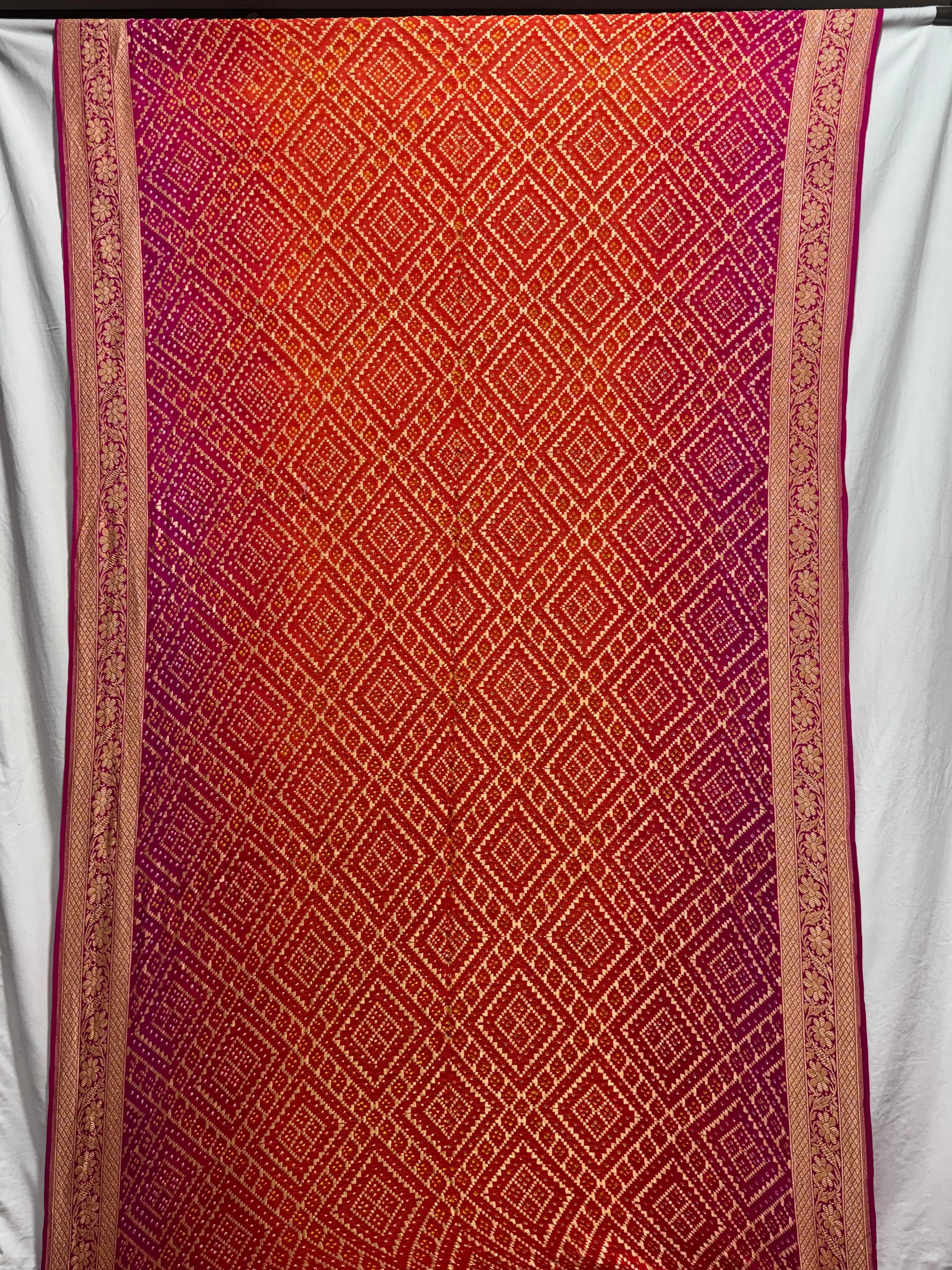 Kala Sanskruti Orange & Pink Color 6.5M Elegant Traditional Wear Banarasi Saree Artistry for Woman