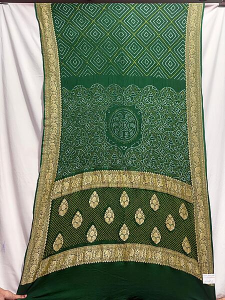 Kala Sanskruti All Over Green Color Pure Banarasi Saree 6.5M Elegant Traditional Wear Graceful Pure Banarasi Saree Handcrafted Artistry for Woman