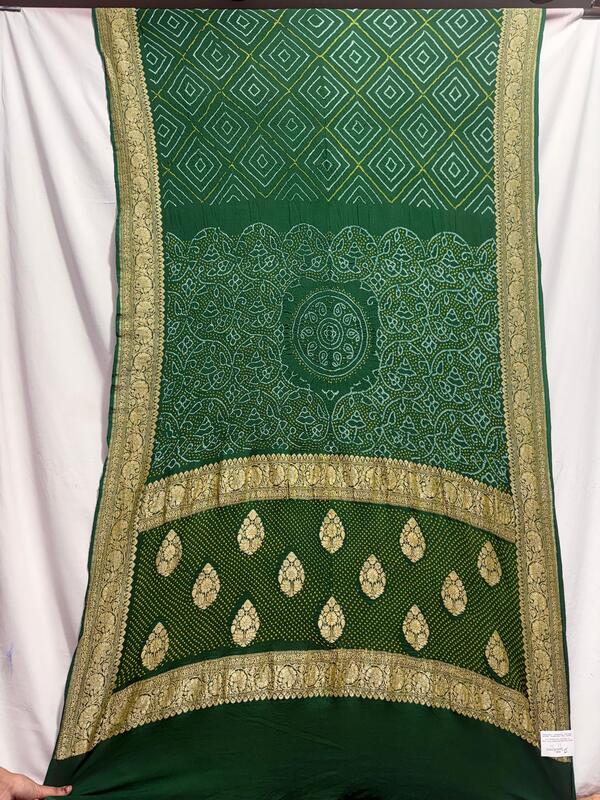 Kala Sanskruti All Over Green Color Pure Banarasi Saree 6.5M Elegant Traditional Wear Graceful Pure Banarasi Saree Handcrafted Artistry for Woman