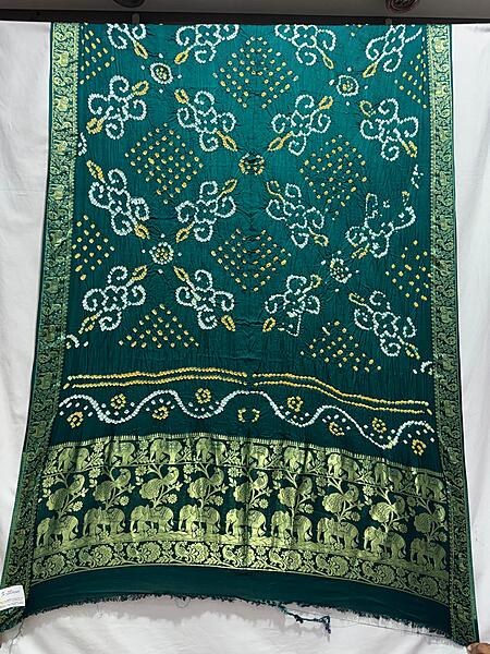 Kala Sanskruti All Over Rama Green Color Art Silk Bandhani Dupatta 2.5 M Elegant Traditional Wear Unique Dupatta for Women