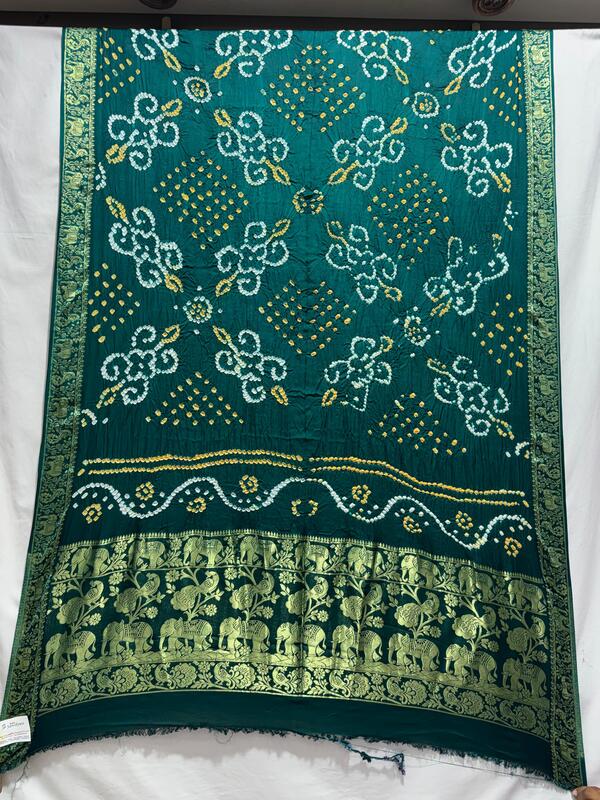 Kala Sanskruti All Over Rama Green Color Art Silk Bandhani Dupatta 2.5 M Elegant Traditional Wear Unique Dupatta for Women