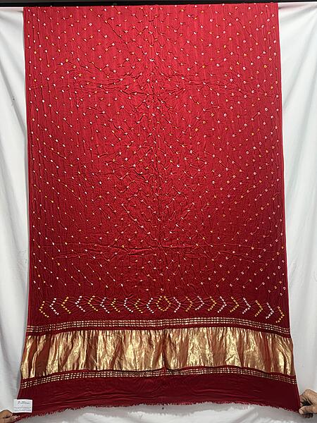 Kala Sanskruti All Over Red Color Art Silk Bandhani Dupatta 2.5 M Elegant Traditional Wear Unique Dupatta for Women