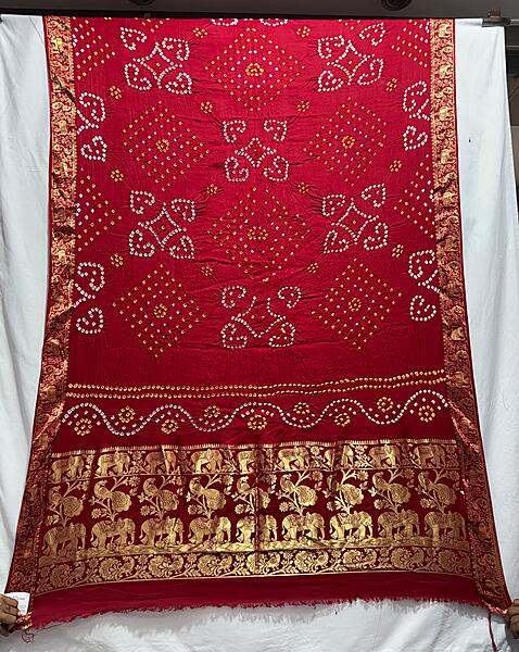 Kala Sanskruti All Over Red Color Art Silk Bandhani Dupatta 2.5 M Elegant Traditional Wear Unique Dupatta for Women