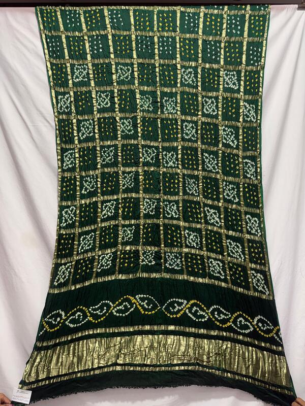 Kala Sanskruti All Over Gareen Color Art Silk Bandhani Dupatta 2.5 M Elegant Traditional Wear Unique Dupatta for Women
