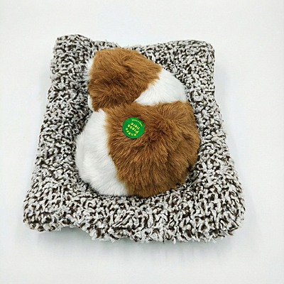 Sleeping Cute Dog ,Realistic Soft and Lifelike Pet Puppy with Bed for Car Dashboard and Home Décor.