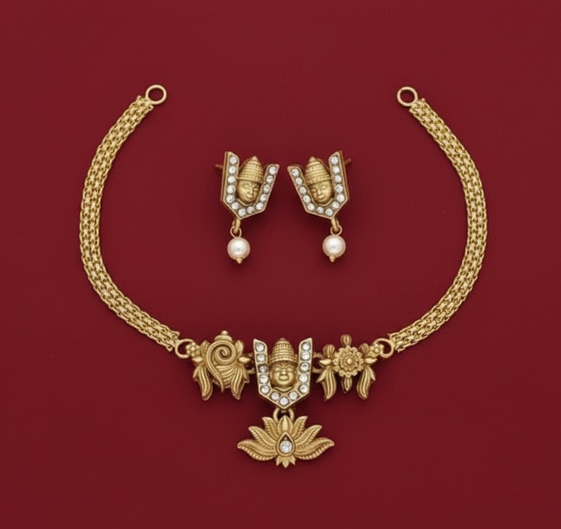 Govinda Venkatasalapathy Necklace Set with Earrings
