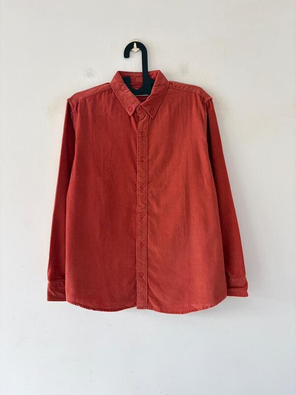 Autumn orange corduroy shirt