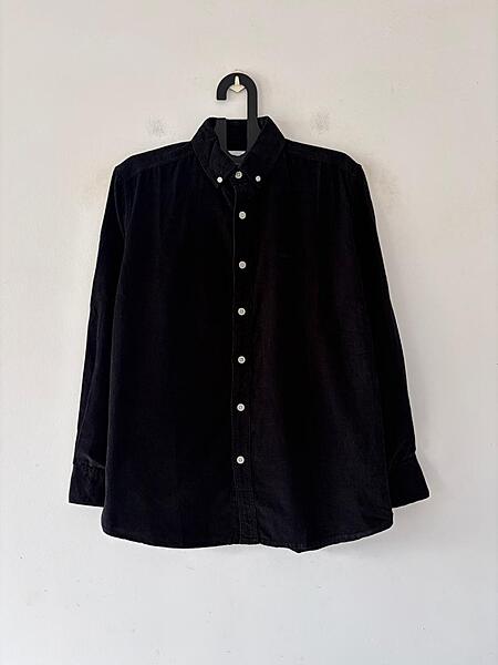 Jet black corduroy shirt