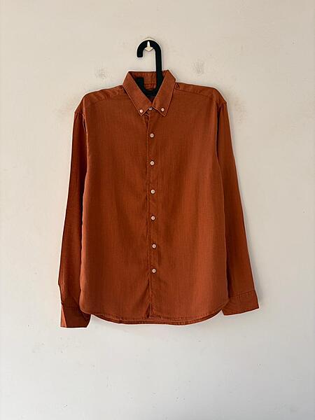Dusty orange linen shirt