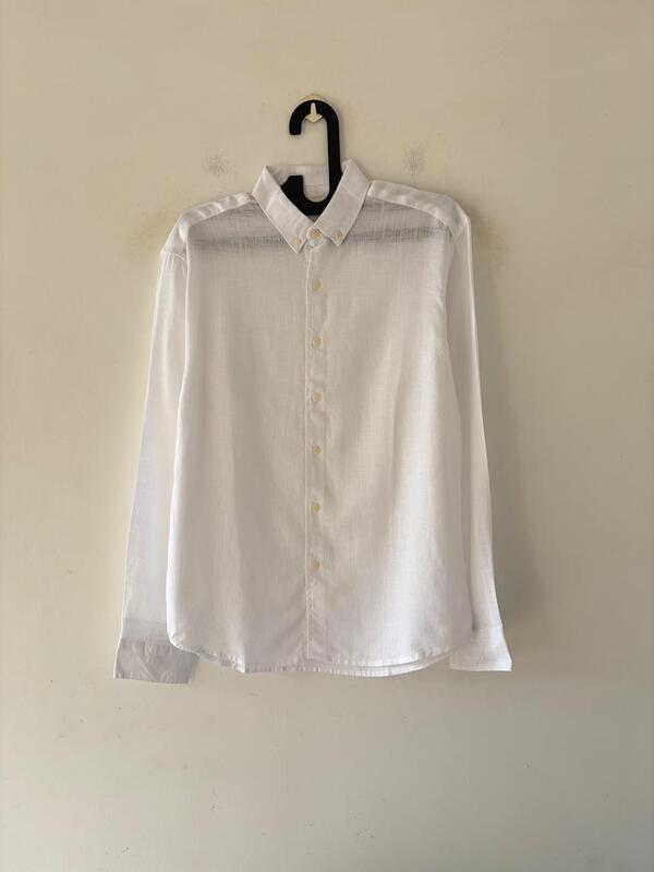 Pure white linen shirt