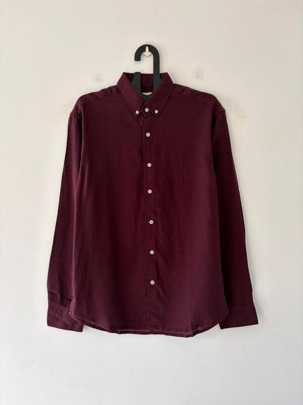 Burgundy night linen shirt