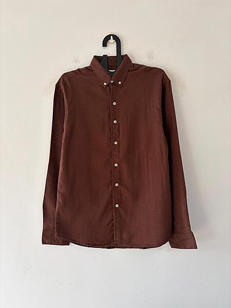 Toffee brown linen shirt