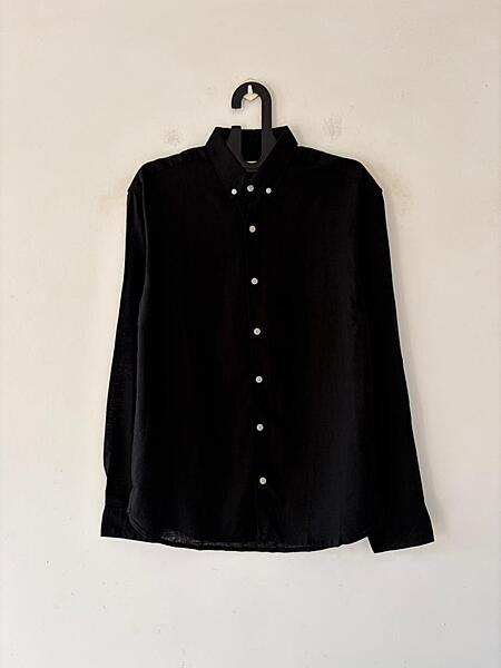 Jet black linen shirt