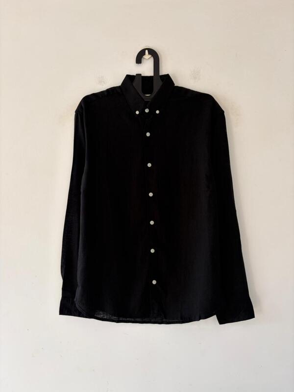 Jet black linen shirt