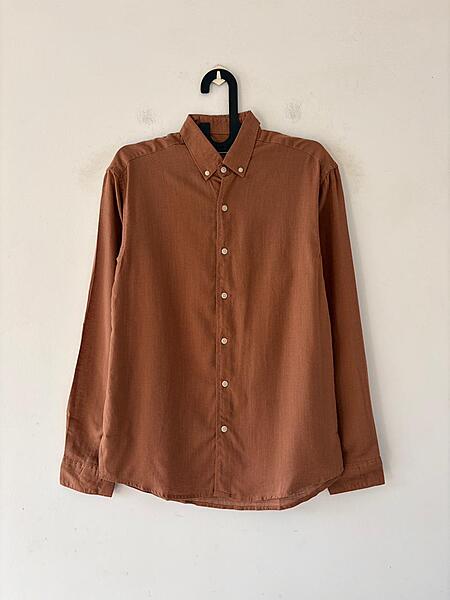Cinnamon brown linen shirt