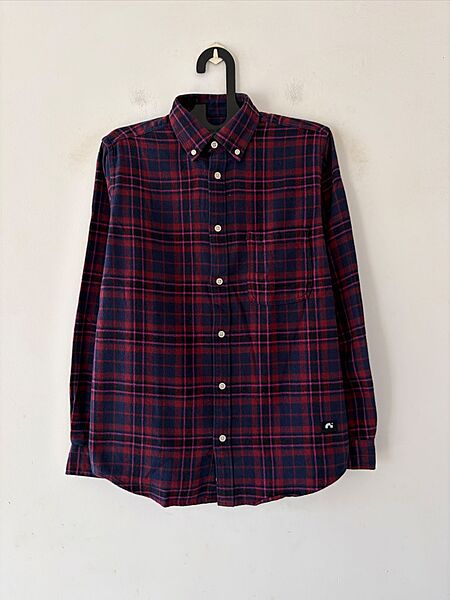 Burgundy & navy flannels