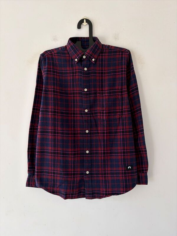 Burgundy & navy flannels