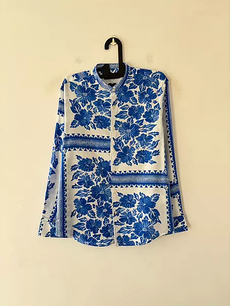Azure bloom printed mandarin