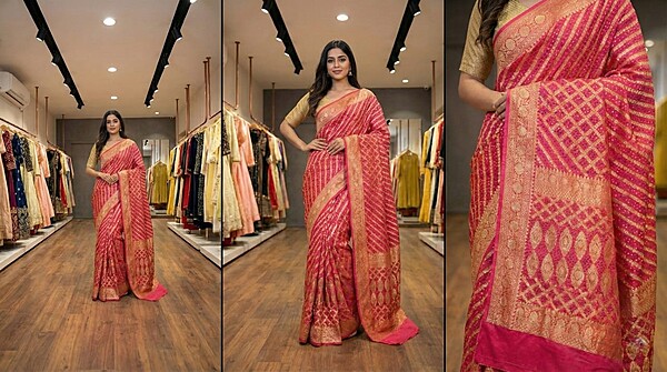 Kala Sanskruti All Over Peach Color Pure Banarasi Saree 6.5M Elegant Traditional Wear Graceful Pure Banarasi Saree Handcrafted Artistry for Woman