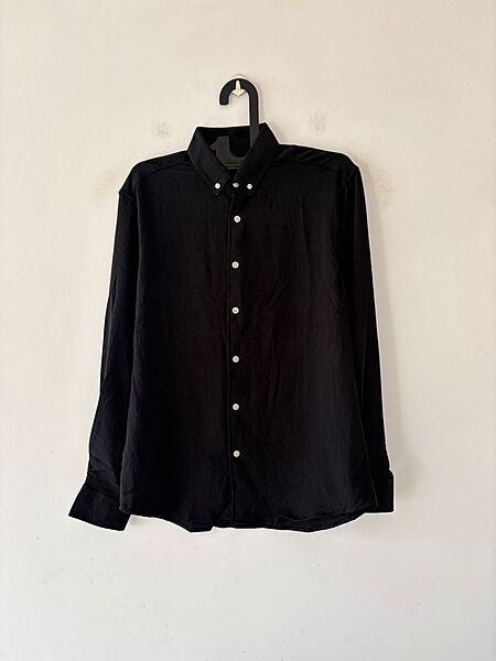 Jet black crushed shirt