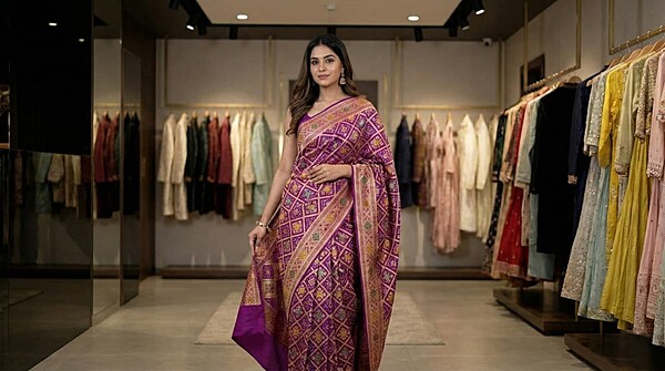 Kala Sanskruti Purple Color Pure Banarasi Saree 6.5M Elegant Traditional Wear Graceful Pure Banarasi Saree Handcrafted Artistry for Woman