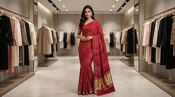 Kala Sanskruti All Over Red Color Pure Gaji Silk Bandhani Saree 6.5M with Blouse Piece Elegant Traditional Wear Saree for Women