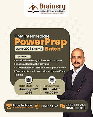 CMA Inter Powerprep Batch – June 26 & Dec 26 Exam