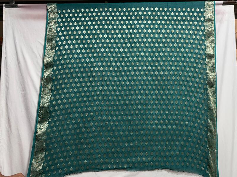 Kala Sanskruti All Over Rama Green Color Art Silk Bandhani Saree 6.5M with Blouse Piece Elegant Traditional Wear Bridal Unique Saree for Women