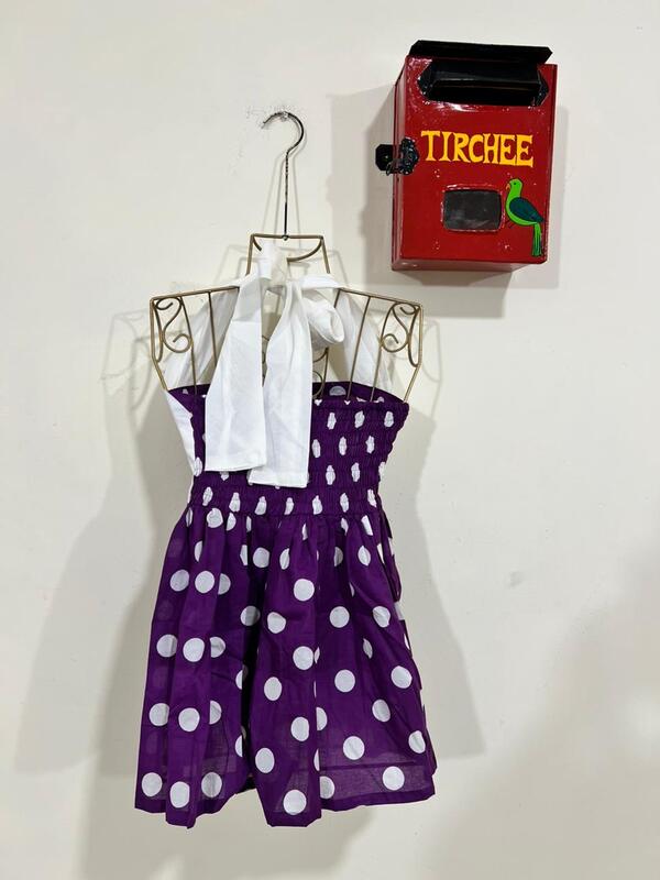 Naila's Tube Top - Purple & Polka