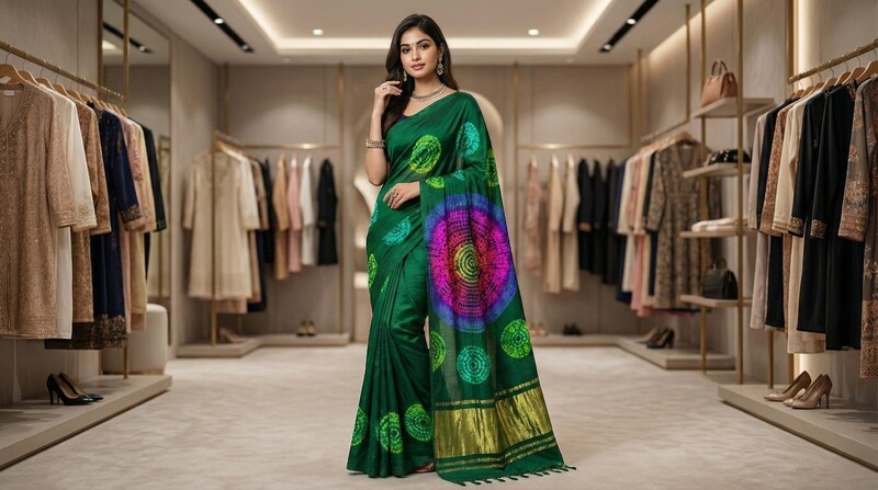 Kala Sanskruti All Over Green Color Pure Gaji Silk Bandhani Saree 6.5M with Blouse Piece Elegant Traditional Wear Saree for Women