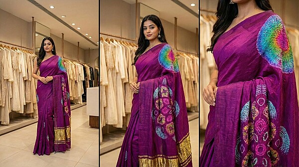Kala Sanskruti Multi Magenta Color Pure Gaji Silk Bandhani Saree 6.5M with Blouse Piece Elegant Traditional Wear Saree for Women