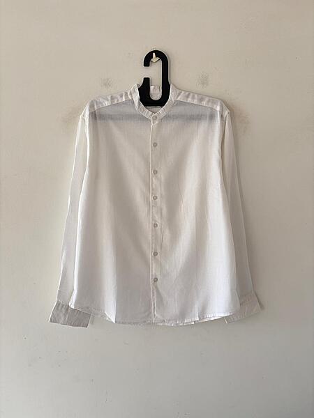 Pure white linen mandarin