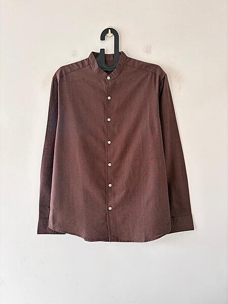 Cocoa brown linen mandarin