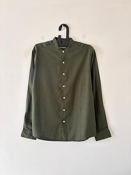 Forest green linen mandarin