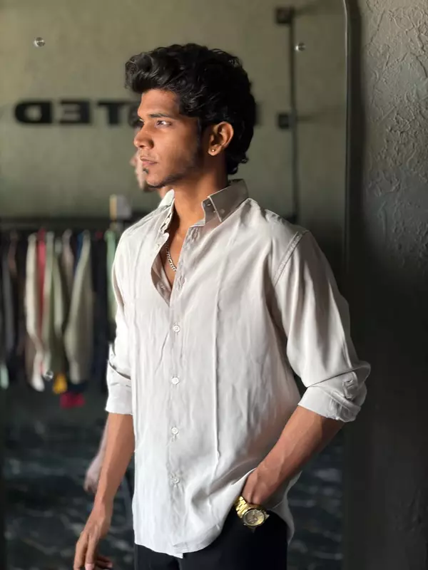 Cream beige Imp-plain shirt